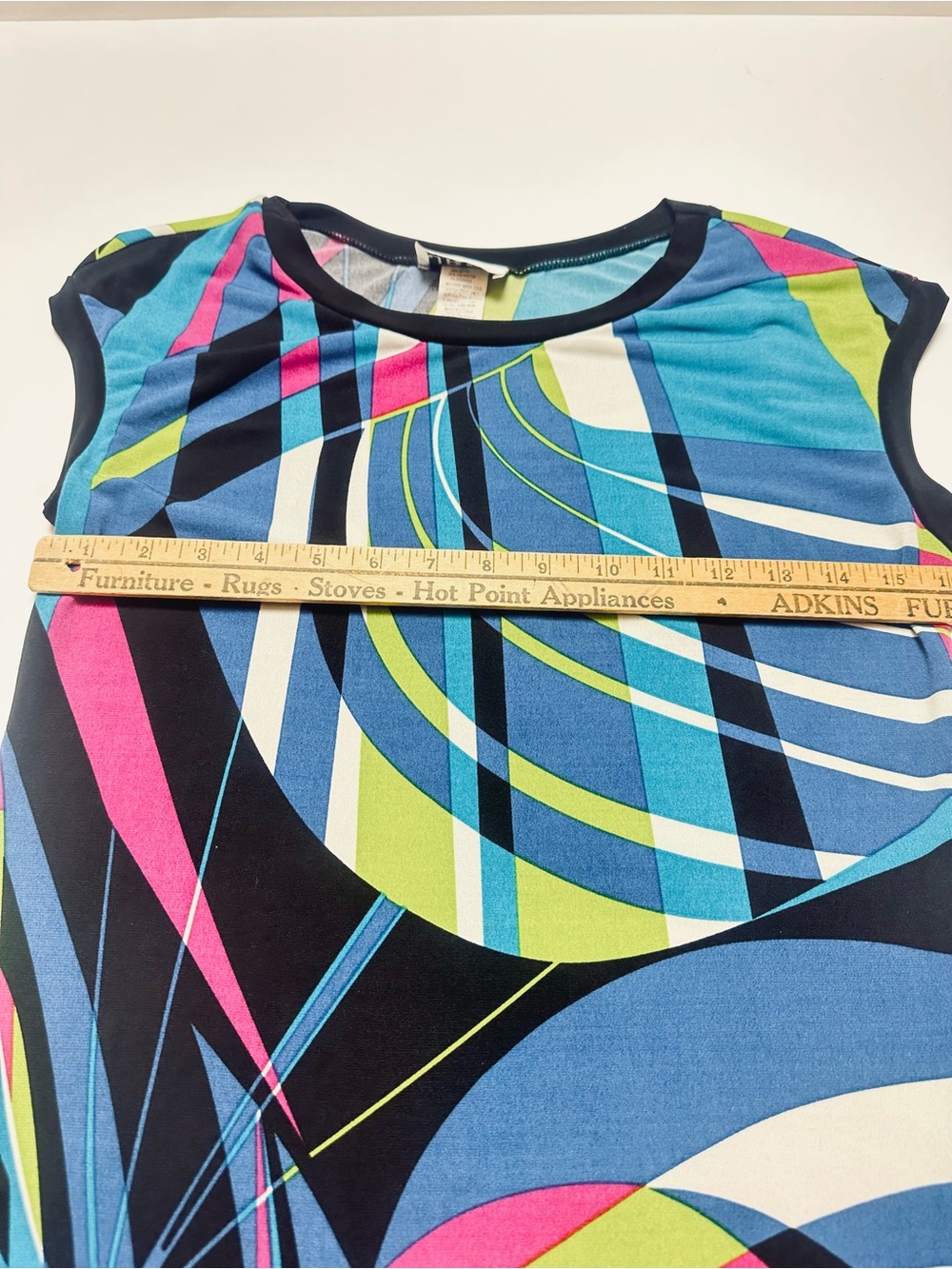 Y2K Abstract Geometric Shift Dress Mod Art Teacher Dopamine Colorful Sz 4 - Picture 6 of 11